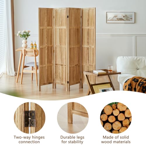 Dark Brown 5.6Ft Wood Folding Room Divider A369