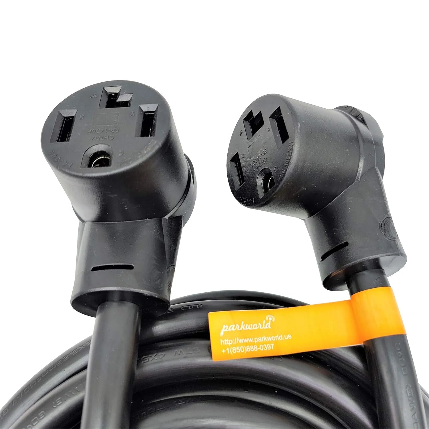NEMA 14-30 Splitter, 14-30P Male Plug To Dual 14-30R Female Receptacle, 4-Prong 30 AMP Y Adapter Cord (20 Feet) B27507