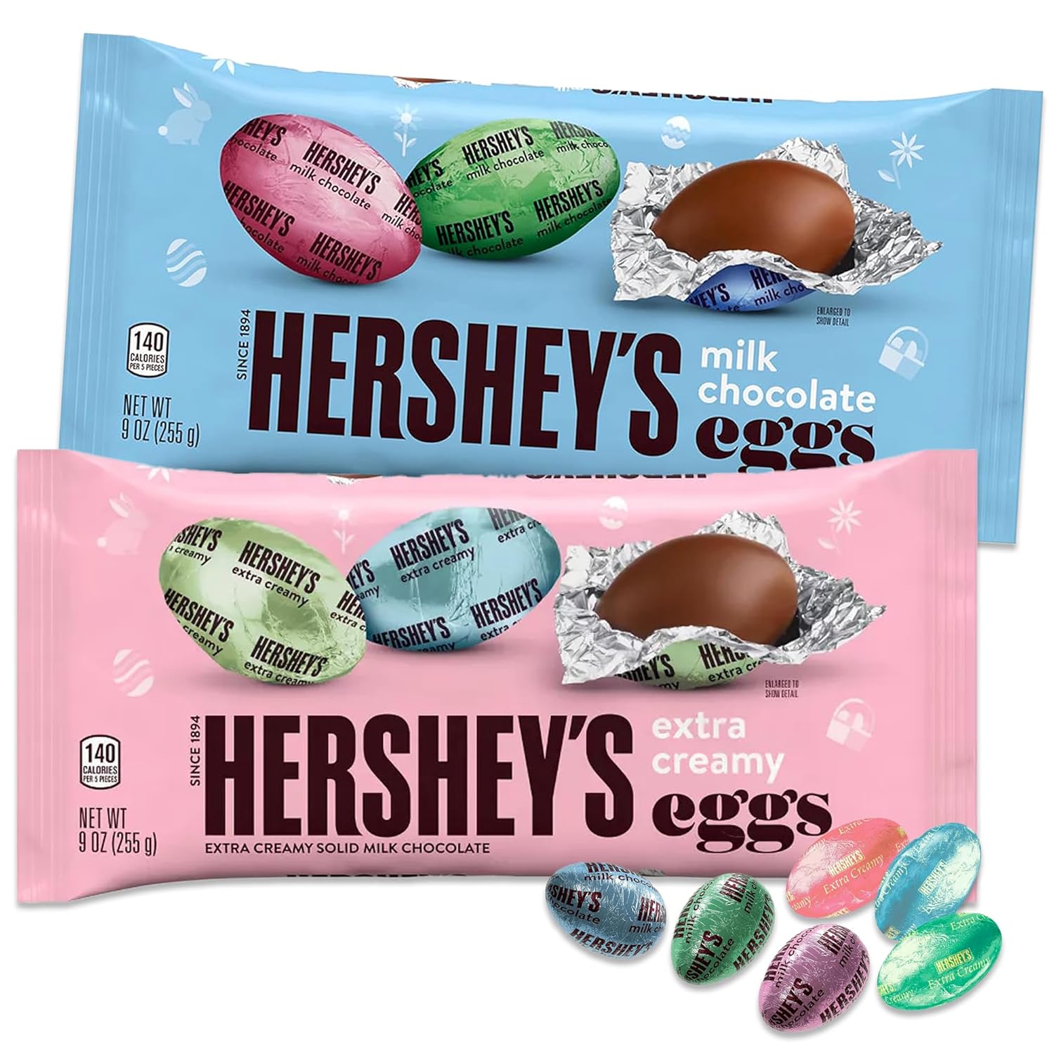 Milk Chocolate and Creamy Chocolate 2 Pack Easter Eggs A6777