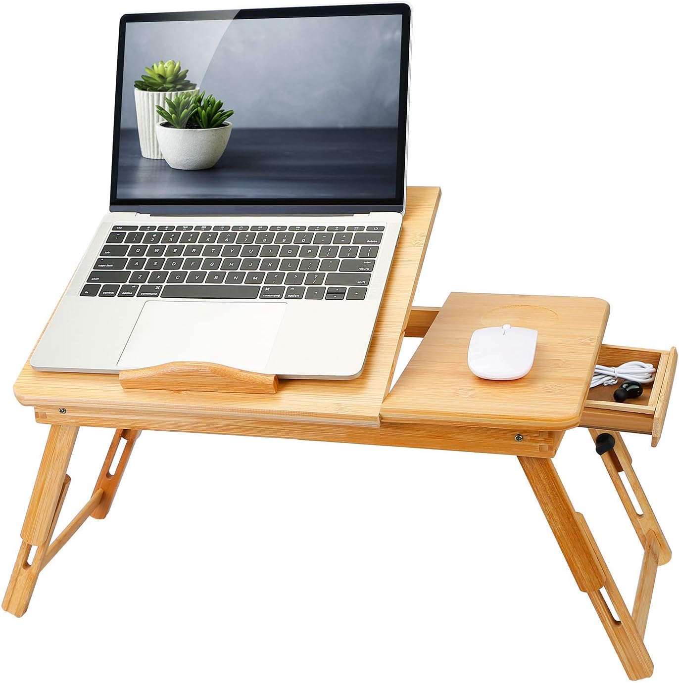 Bamboo Bed Tray with Side Storage Drawer B2110