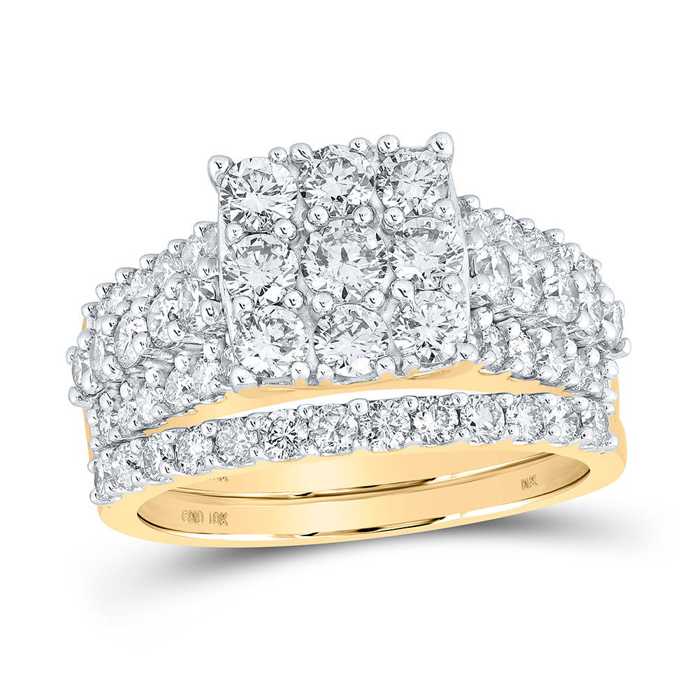 10kt Yellow Gold Diamond Ring Band Set 2 Cttw Ring Size 8 N9311