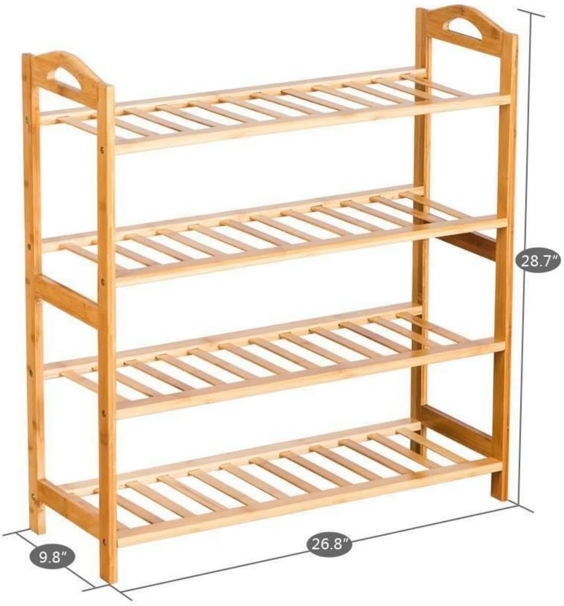 4 Tier Natural Bamboo Shoe Rack I832
