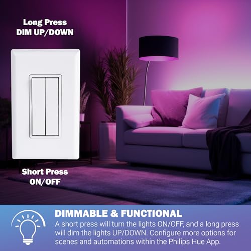 Self Powered Wireless Smart Dimming Switch for Philips Bulbs J8964