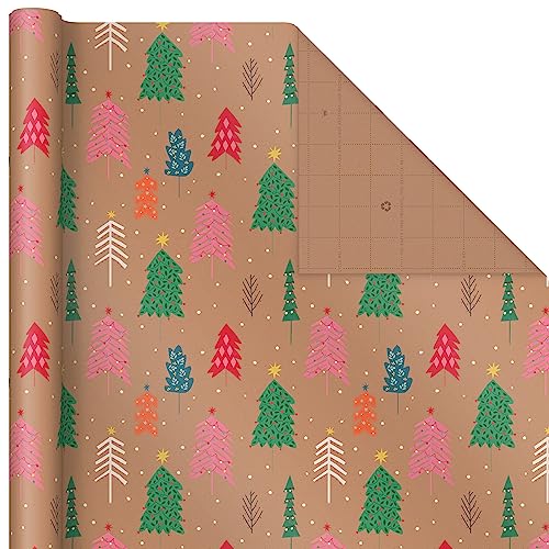 Brown Kraft Christmas Wrapping Paper Rolls (Pack of 3: 90 sq. ft. ttl) Q365853
