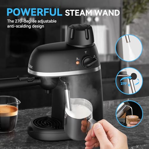 Black 3.5 Bar Espresso Machine with Steam Wand, 800w H4419