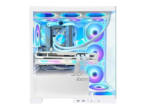 White Gaming PC Desktop Computer with AMD Ryzen 7 5700X, RTX 4060 8G, 32GB DDR4 RAM, 1TB M.2 PCIE + 2TB SATA SSD, Windows 11 Pro J579