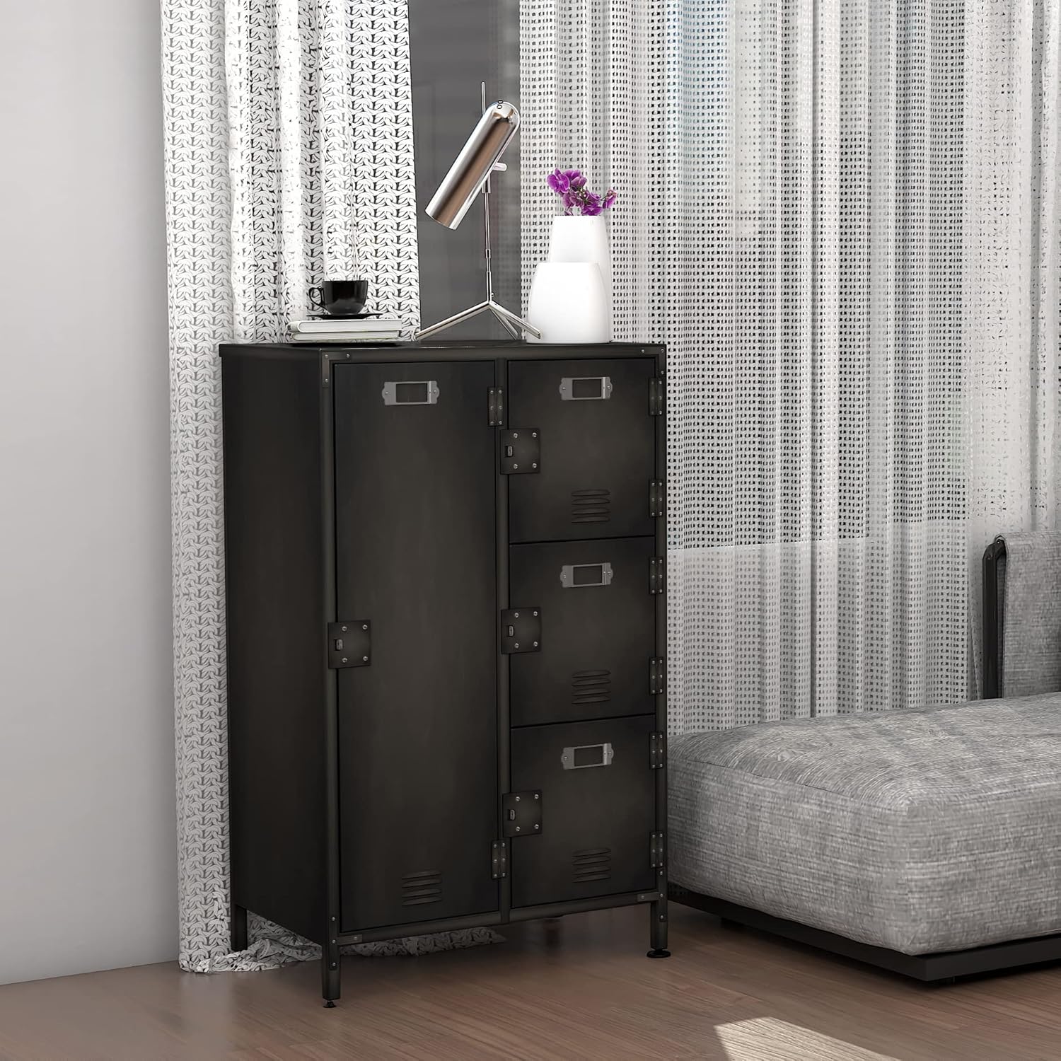 55" Steel 4 Door Locker Storage Cabinet Z836