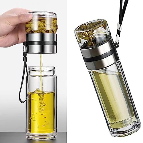 Glass Tea Infuser Bottle Double Wall 15oz G903