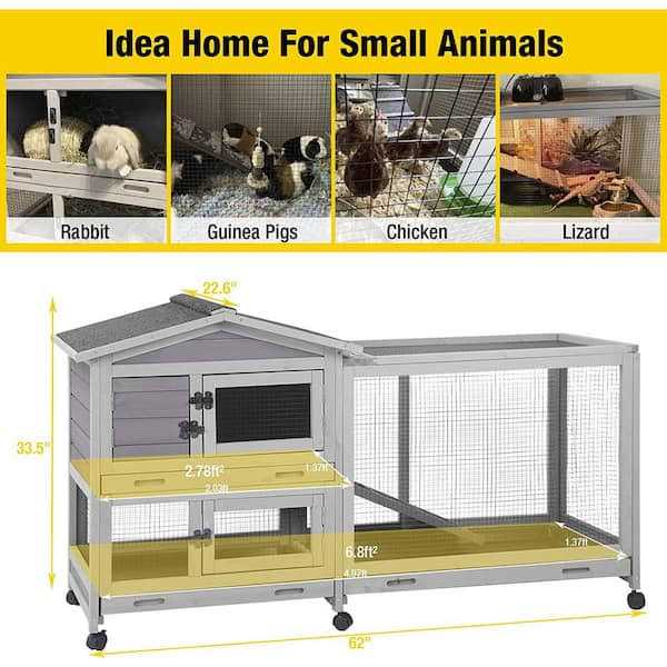 Indoor Outdoor Rabbit Hutch Bunny Cage Y807