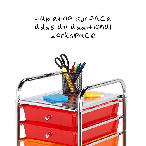 Rolling Storage Cart with 12 Plastic Drawers P240372