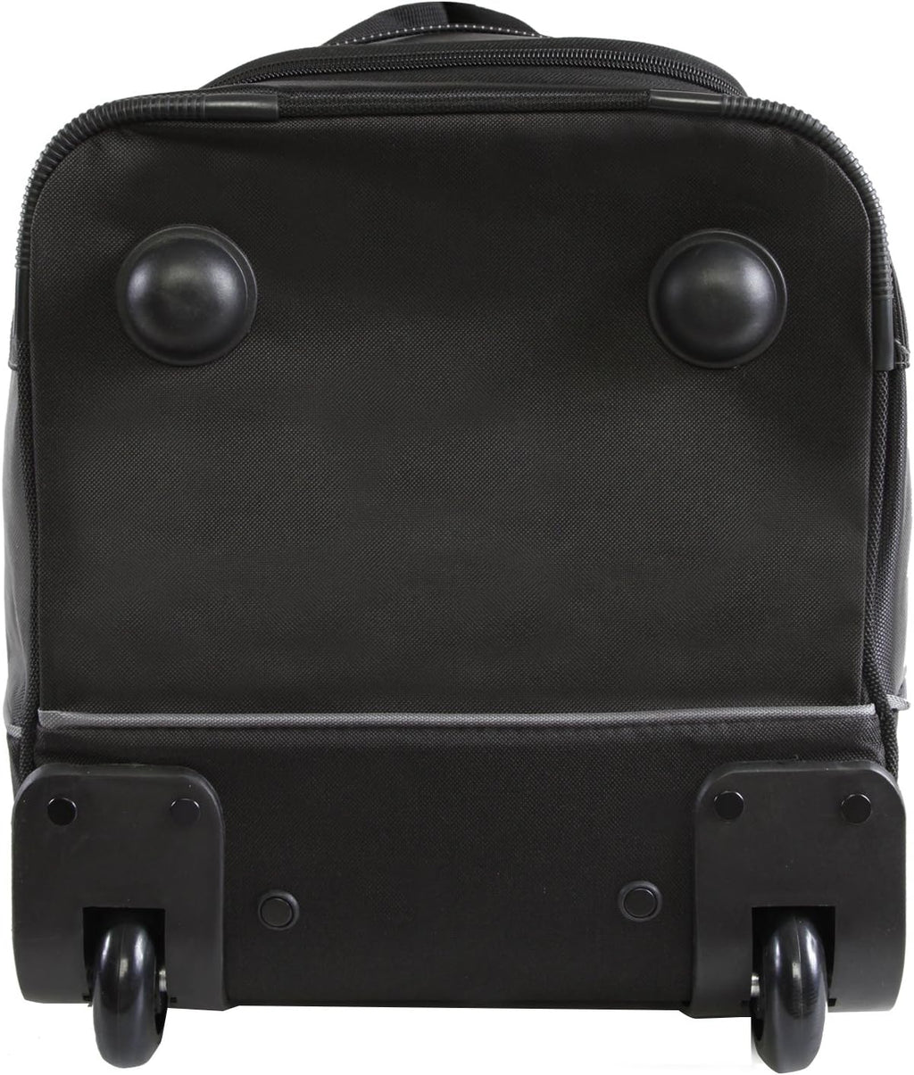 Black Grey Lightweight Rolling Duffel Bag V398