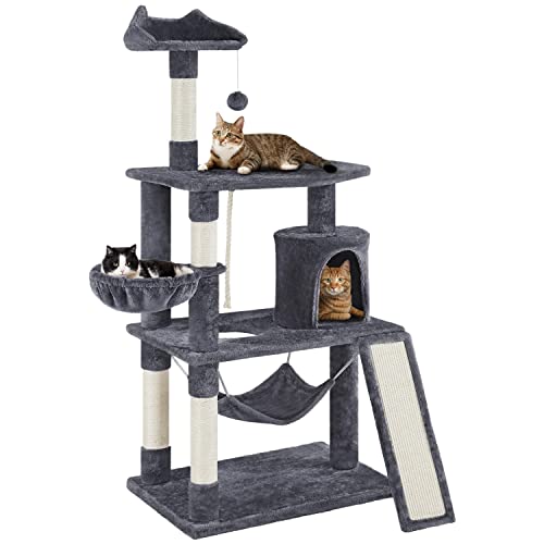 63.5in Multi-Level Cat Tree with Scratching Posts, Platform & Hammock M8851