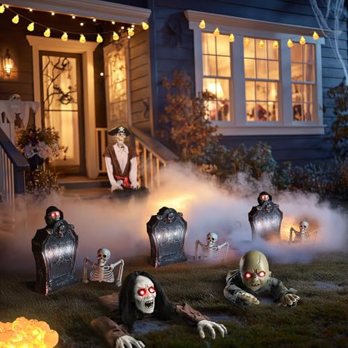 Zombie Groundbreaker with Scary Sound & LED Flashing Eyes Outdoor Decoration A11215