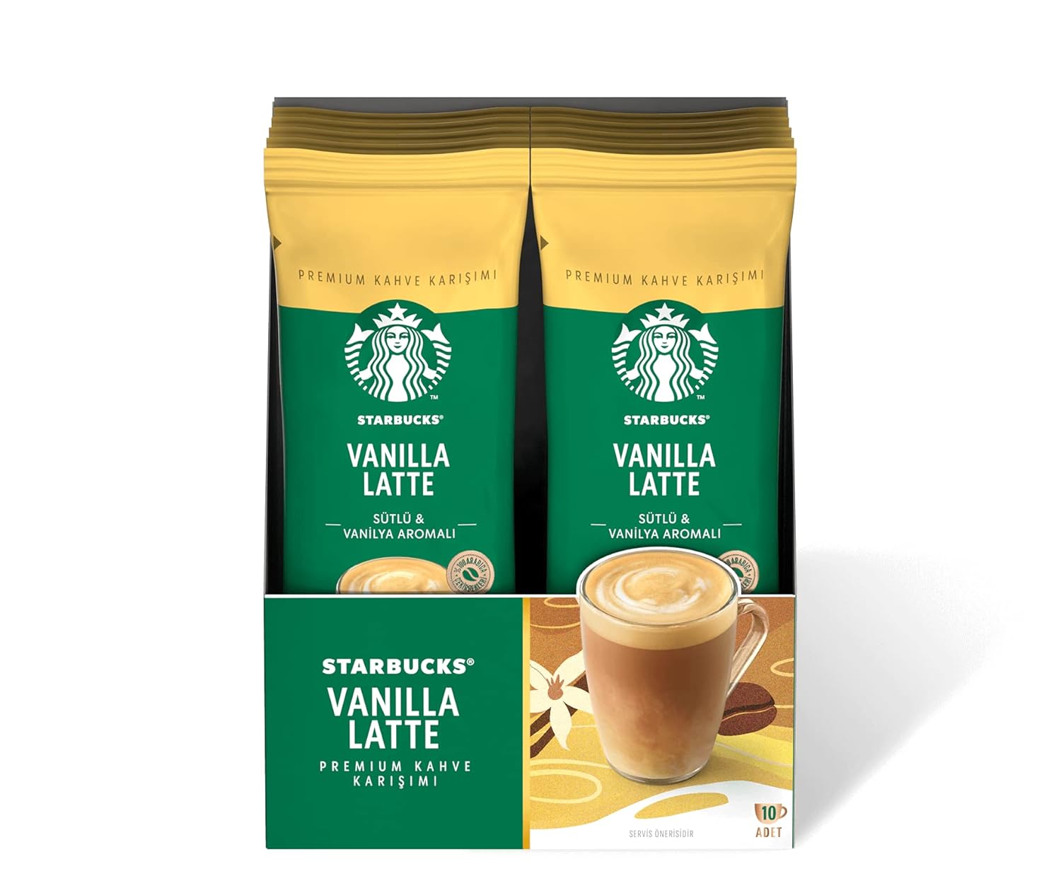 Vanilla Latte Instant Coffee, 1 box 10 packets U5579
