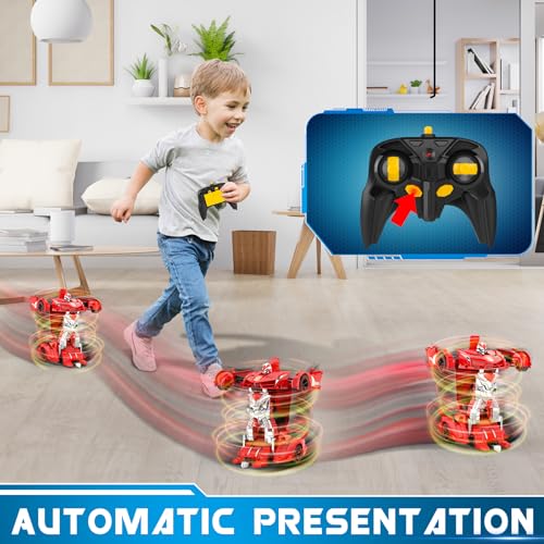 2.4Ghz 1:18 Scale Transforming Police Car Toy with Flashing Light I935