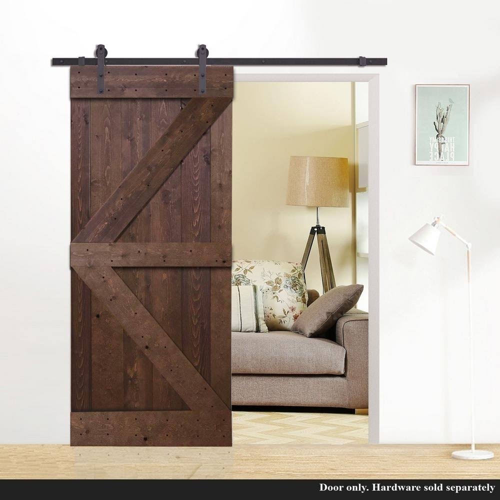 Knotty Pine Solid Wood Interior Barn Door Slab W9985