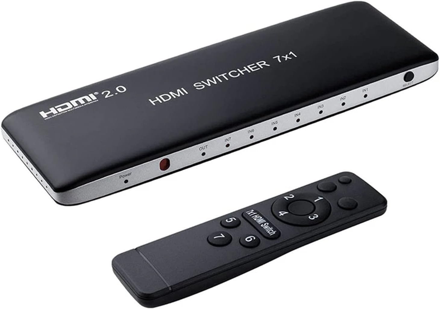 HDMI Switch 7 Port Box with IR Remote Control HDMI 2.0 HDCP 2.2 Support 4K@60Hz 3D Power Adapter Pack of 2 Y358392