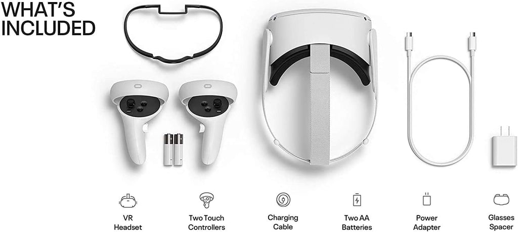 128GB White VR Headset Set with USB Type-C Link Cable and 2 Silicone Face Cover N403