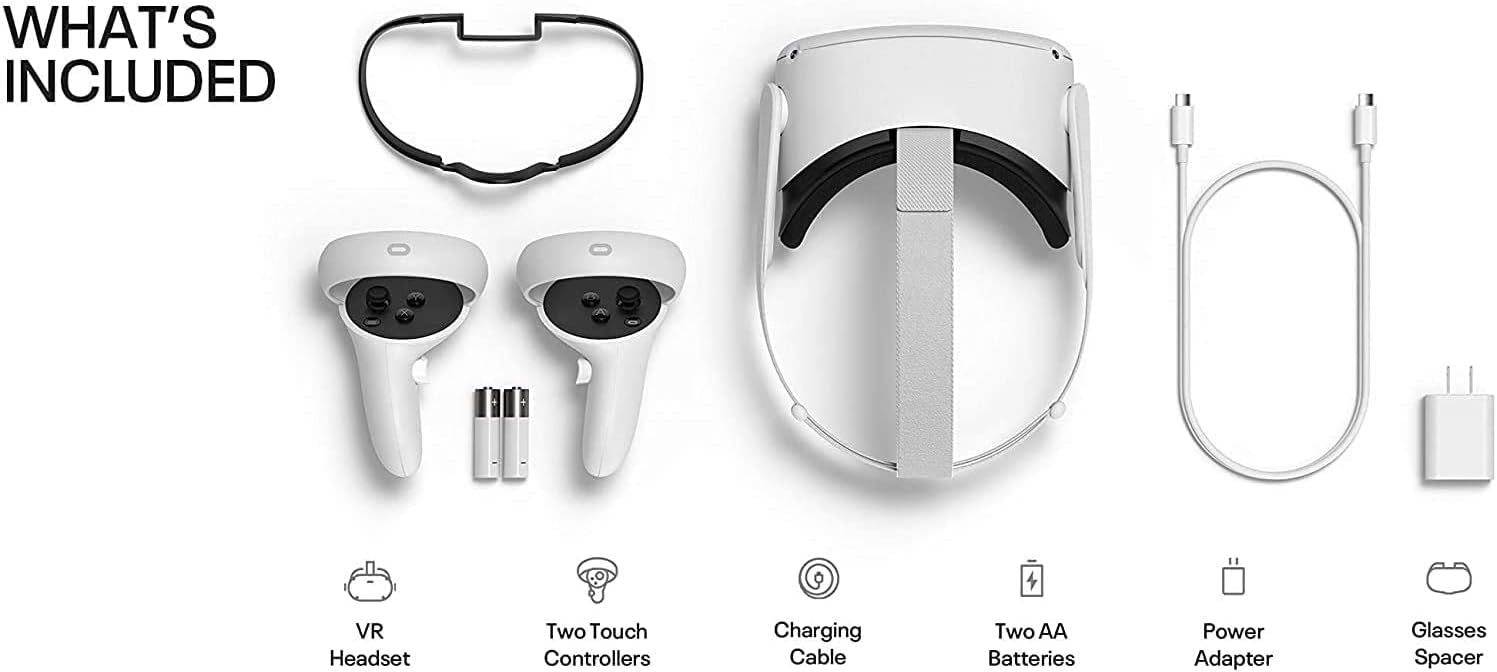 128GB White VR Headset Set with USB Type-C Link Cable and 2 Silicone Face Cover N403