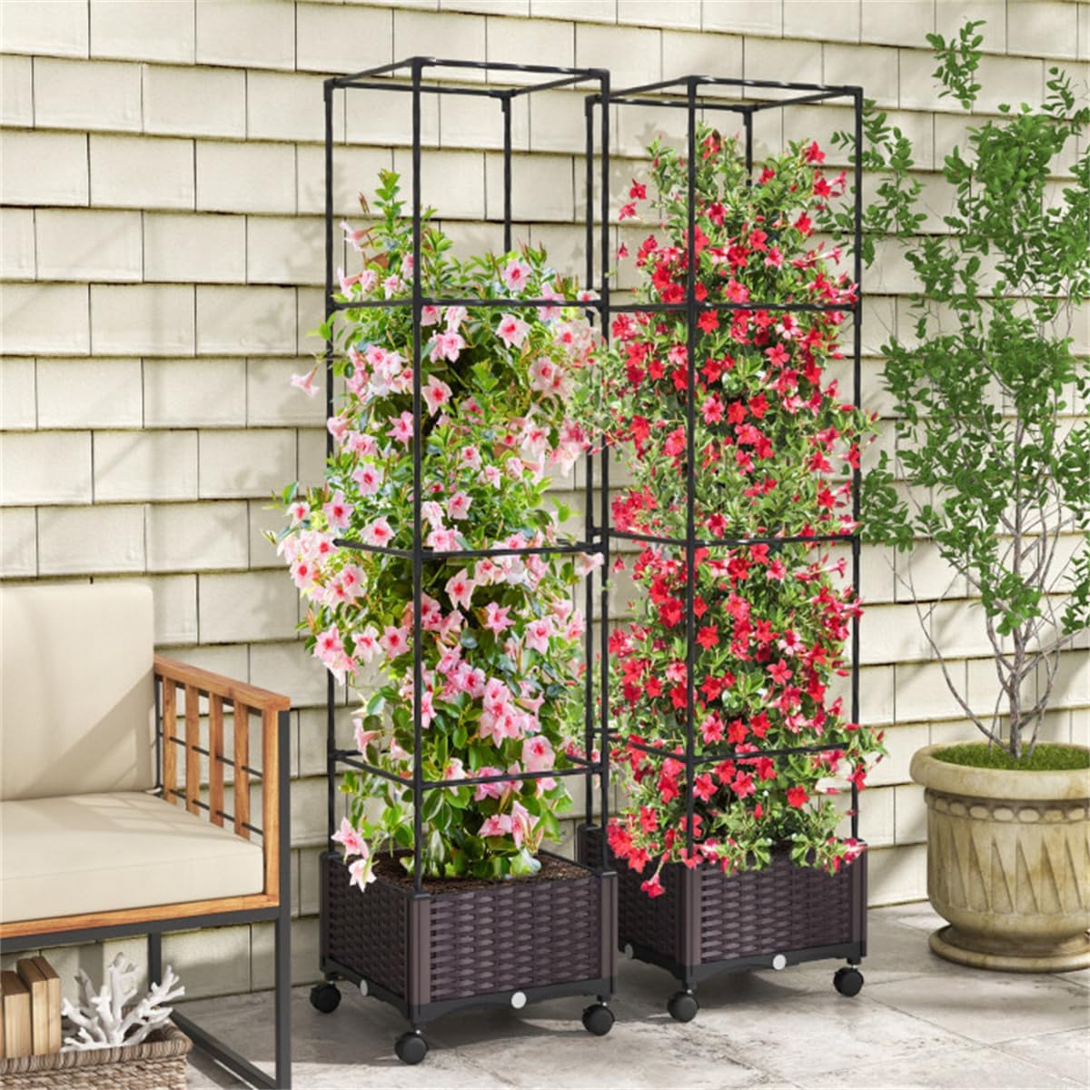 67" Raised Garden Bed Planter Box with Trellis M829837