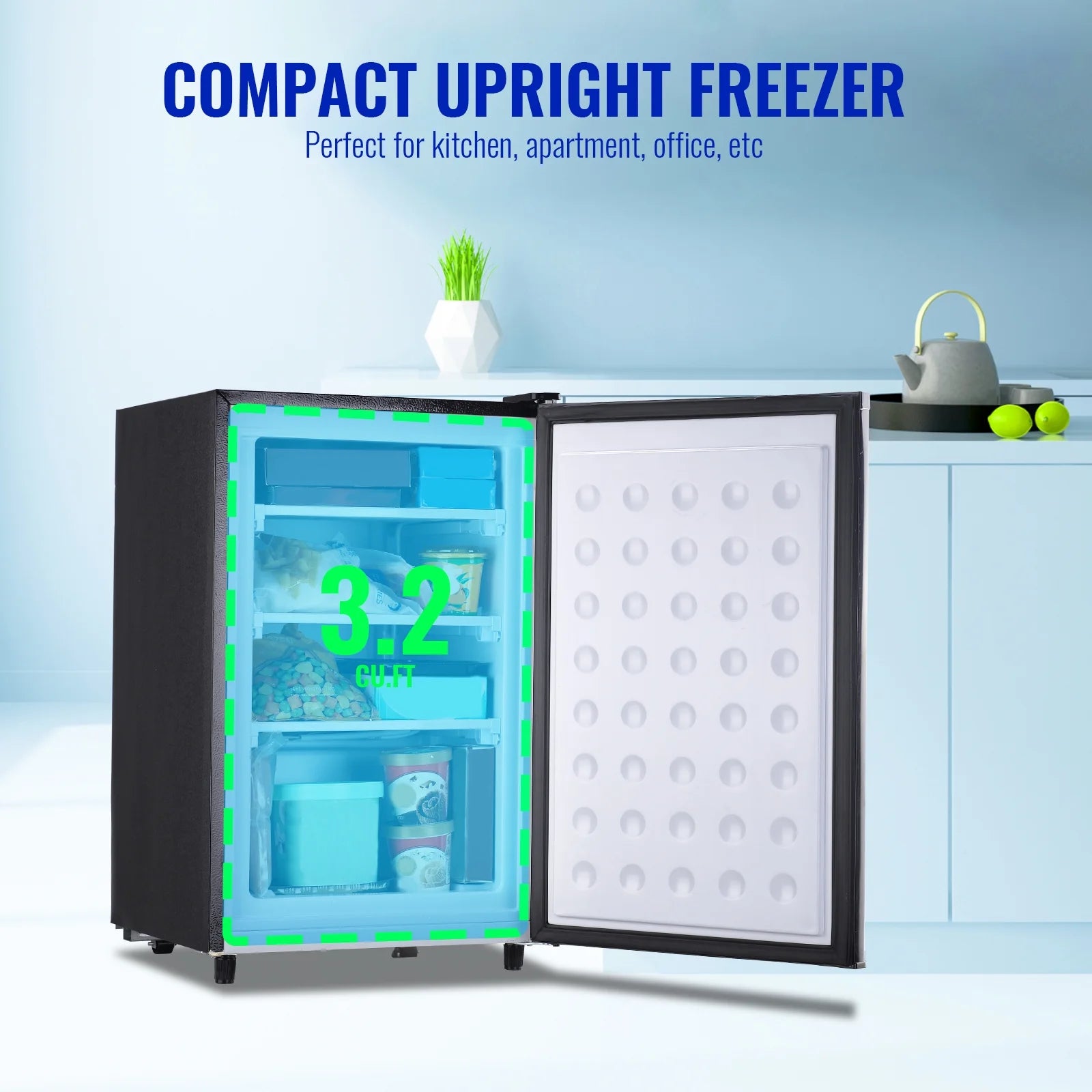 Silver 3.2 Cu.Ft Upright Freezer B16901