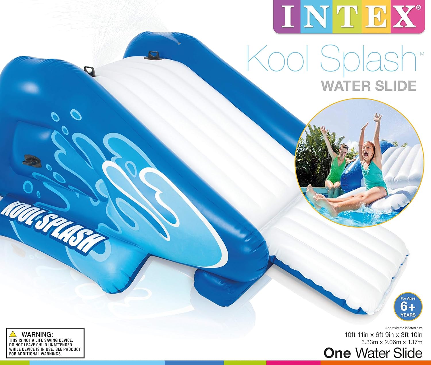 Blue Inflatable Play Center Swimming Pool Water Slide with Built in Sprayers W497018