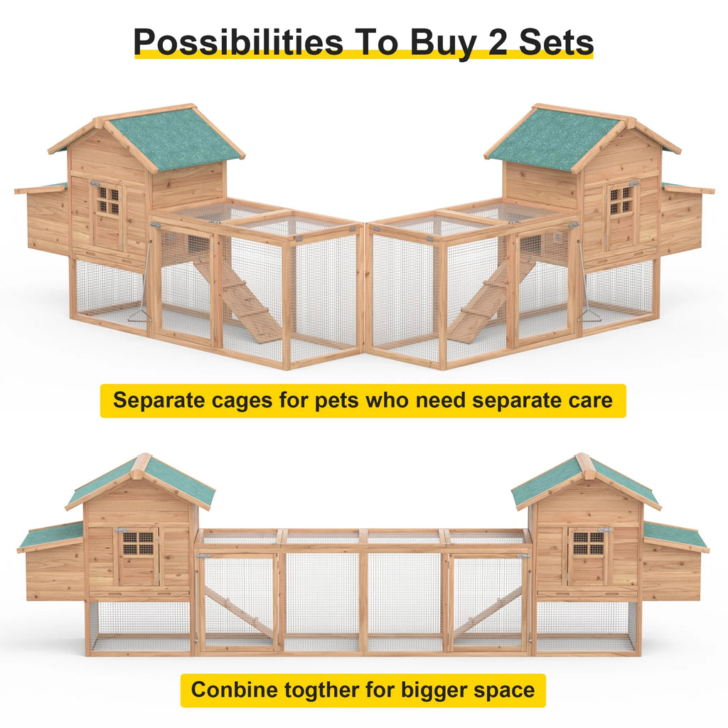 80" Large Wooden Chicken Coop with Pull Out Tray N257