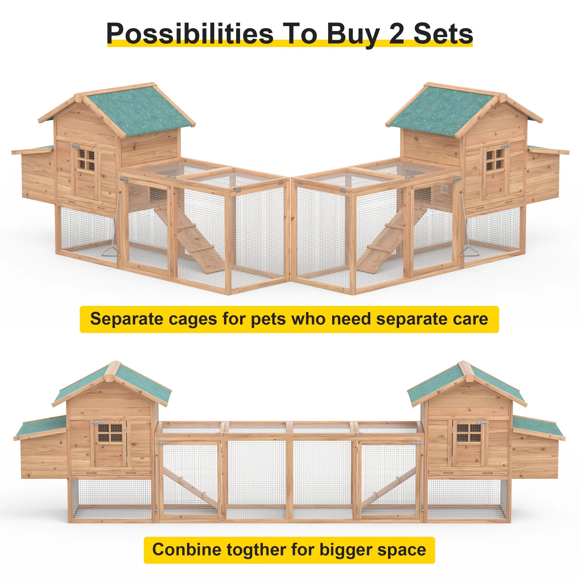 80" Large Wooden Chicken Coop with Pull Out Tray N257