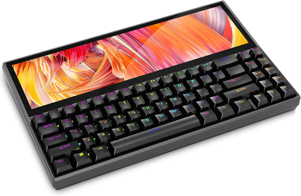 Mechanical Keyboard with 12.6 Inch Touchscreen, 71 Keys RGB LED Backlit, Black V4151