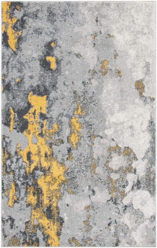 Grey & Yellow Area Rug C850571