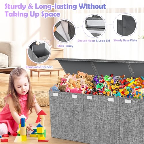 Extra Large Collapsible Toy Chest, Gray K9372