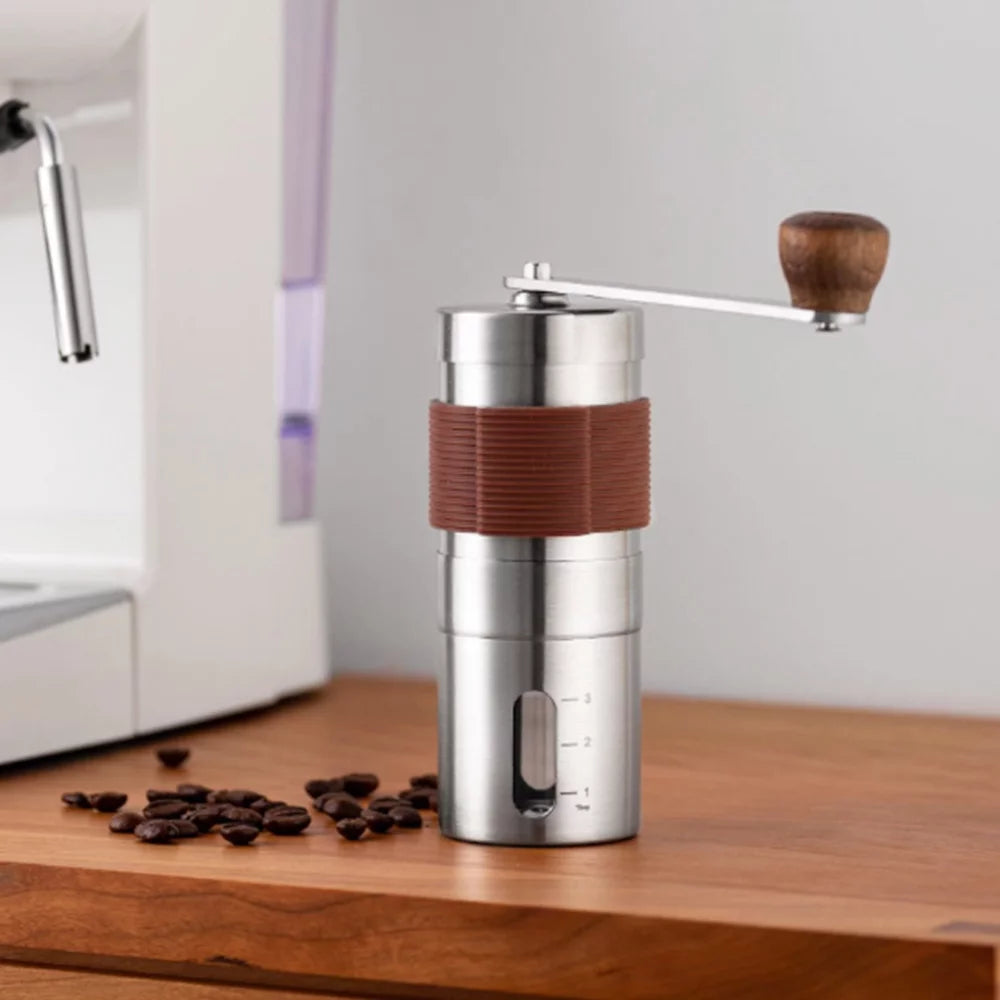 Stainless Steel Manual Hand Coffee Grinder with Ceramic Burr Mill K91373