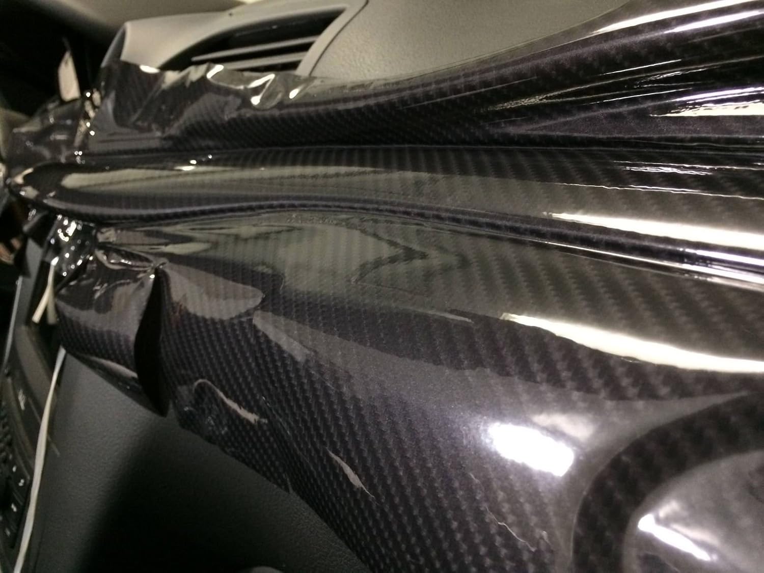 High Gloss Black Carbon Fiber Cast Vinyl Wrap (5ft x 5ft) W16959