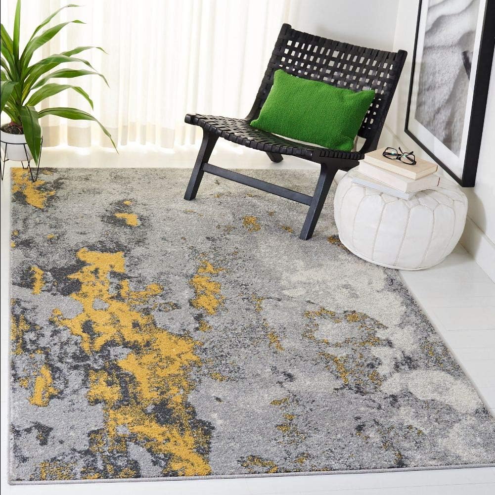 Grey & Yellow Area Rug C850571