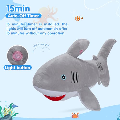 Gray Light Up Plush Shark Stuffed Animal N82152