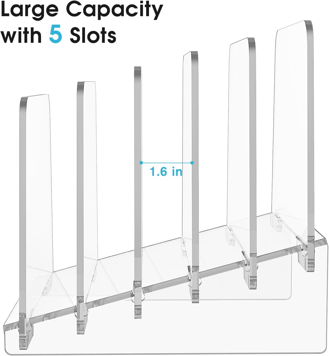 Clear Acrylic 5-Section Vertical File Organizer T4692