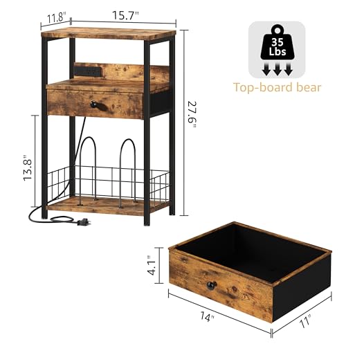 Black Record Player Stand with Vinyl Storage and Drawer B120