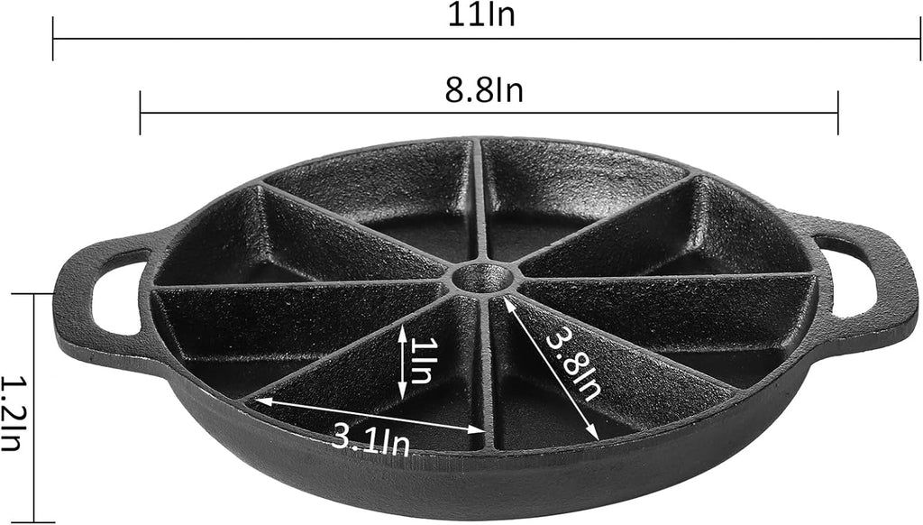 Black 8-edges Non Stick Cast Iron Skillet O884183