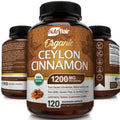 Organic Ceylon Cinnamon 1200mg per Serving, 120 Capsules F870