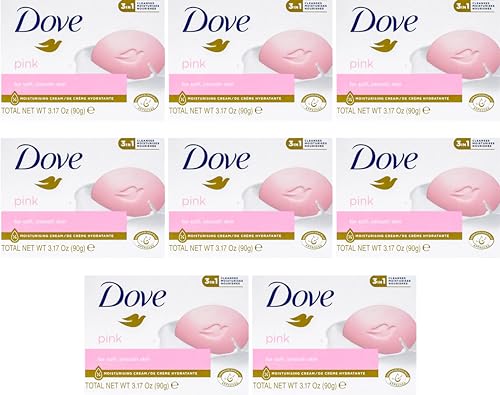 Beauty Bar Soap Bulk Pack of 8 Bars, 3.15 Ounce Each, Plus 1 Loofah Sponge Pad F966