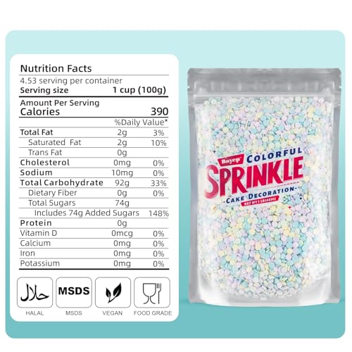 Red White and Green Round Sprinkles B7606