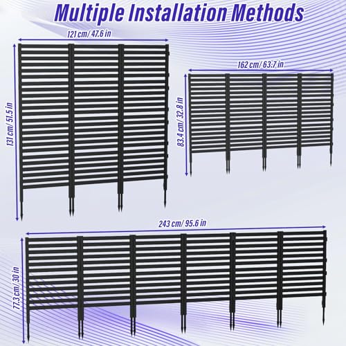Black Plastic Fence Panels 12 Pack H68062