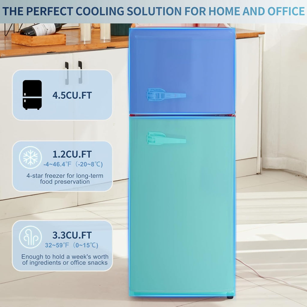 Compact Retro Refrigerator, 4.5 cu. ft. Dual Zone Q548
