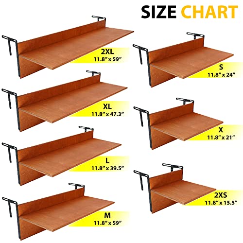Chestnut Wooden Folding Deck Rail Table (XL: 47.3 x 11.8 inches) Q812