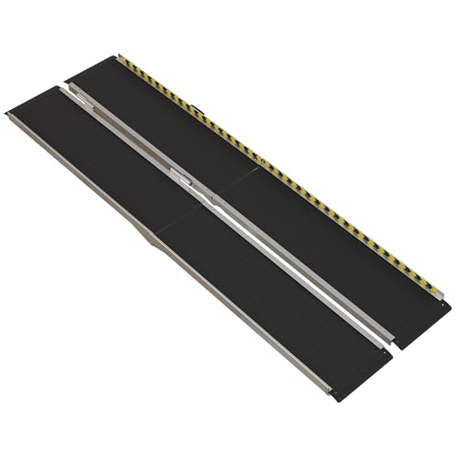 8FT Foldable Aluminum Wheelchair Ramp with Non-Slip Surface A15801