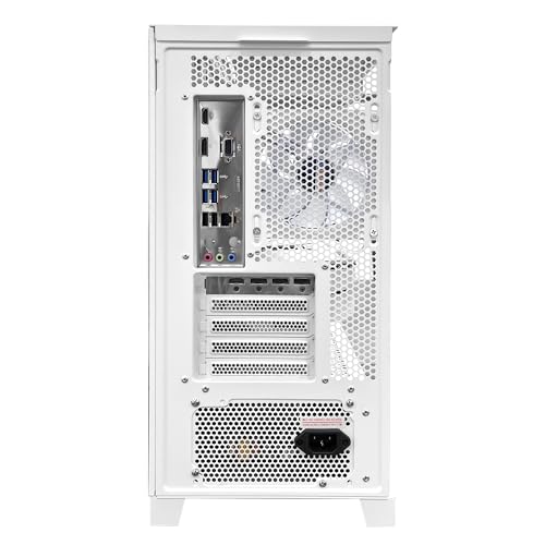 White Gaming PC Desktop Computer with AMD Ryzen 7 5700X, RTX 4060 8G, 32GB DDR4 RAM, 1TB M.2 PCIE + 2TB SATA SSD, Windows 11 Pro J579