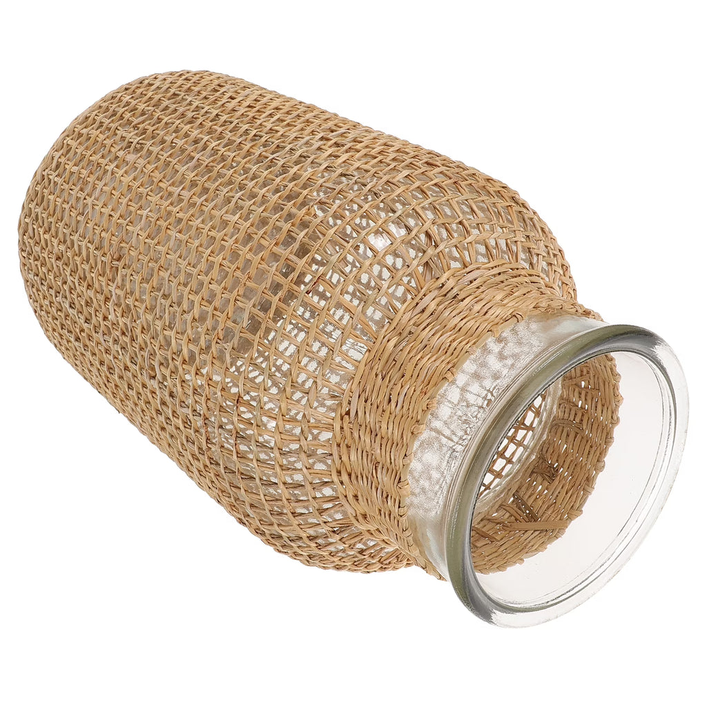 Woven Rattan Glass Vase N900797
