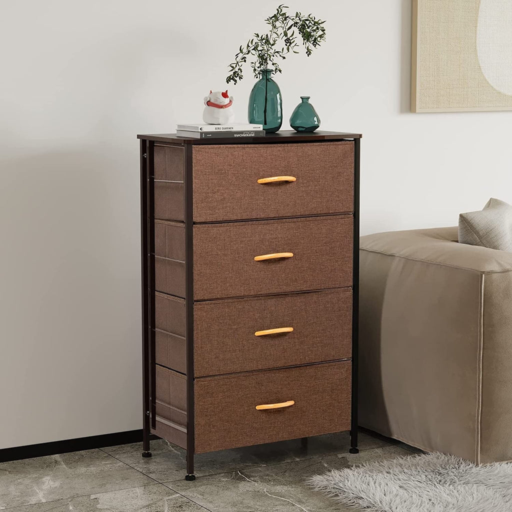 Gray 4 Drawer Fabric Storage Dresser B173249
