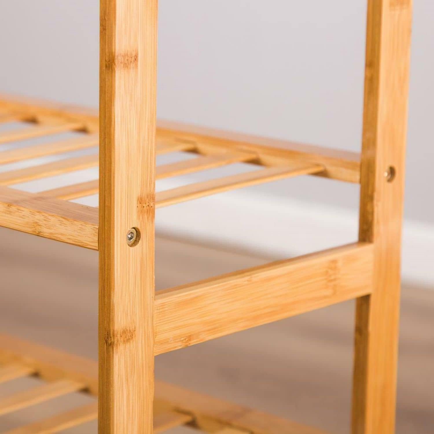 4 Tier Natural Bamboo Shoe Rack I832