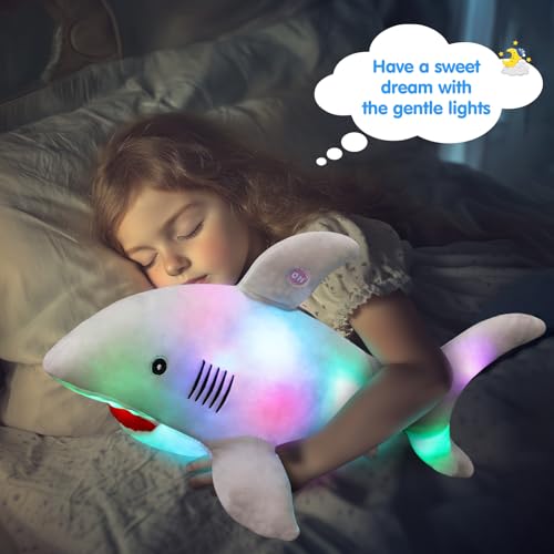 Gray Light Up Plush Shark Stuffed Animal N82152